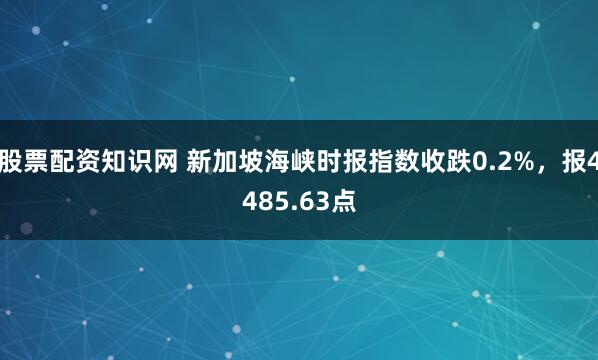 股票配资知识网 新加坡海峡时报指数收跌0.2%，报4485.63点